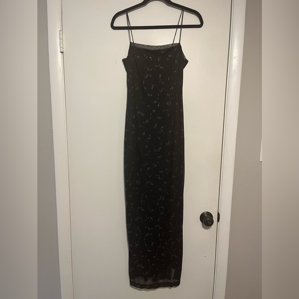 Black and silver sheath formal dress